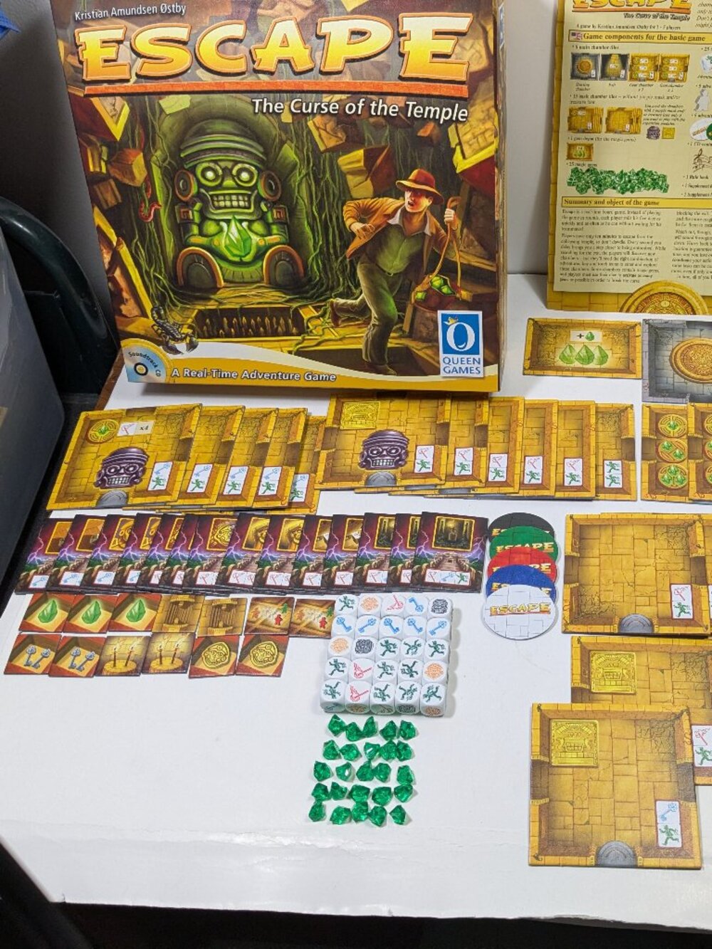 Escape The Curse of the Temple Board Game Complete Adventure 2014 Queen Games